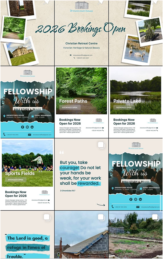 Drewstown Instagram content examples