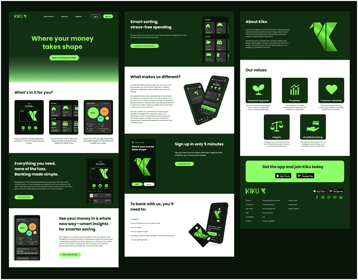 Kiku landing page design
